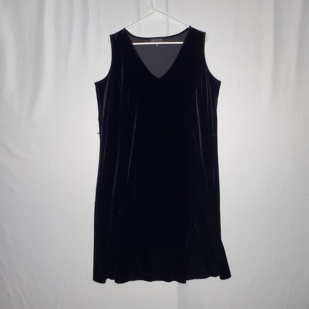 Jones New York Collection Velvet Dress Women 1X Sleeveless Mini Cocktail NO BELT
